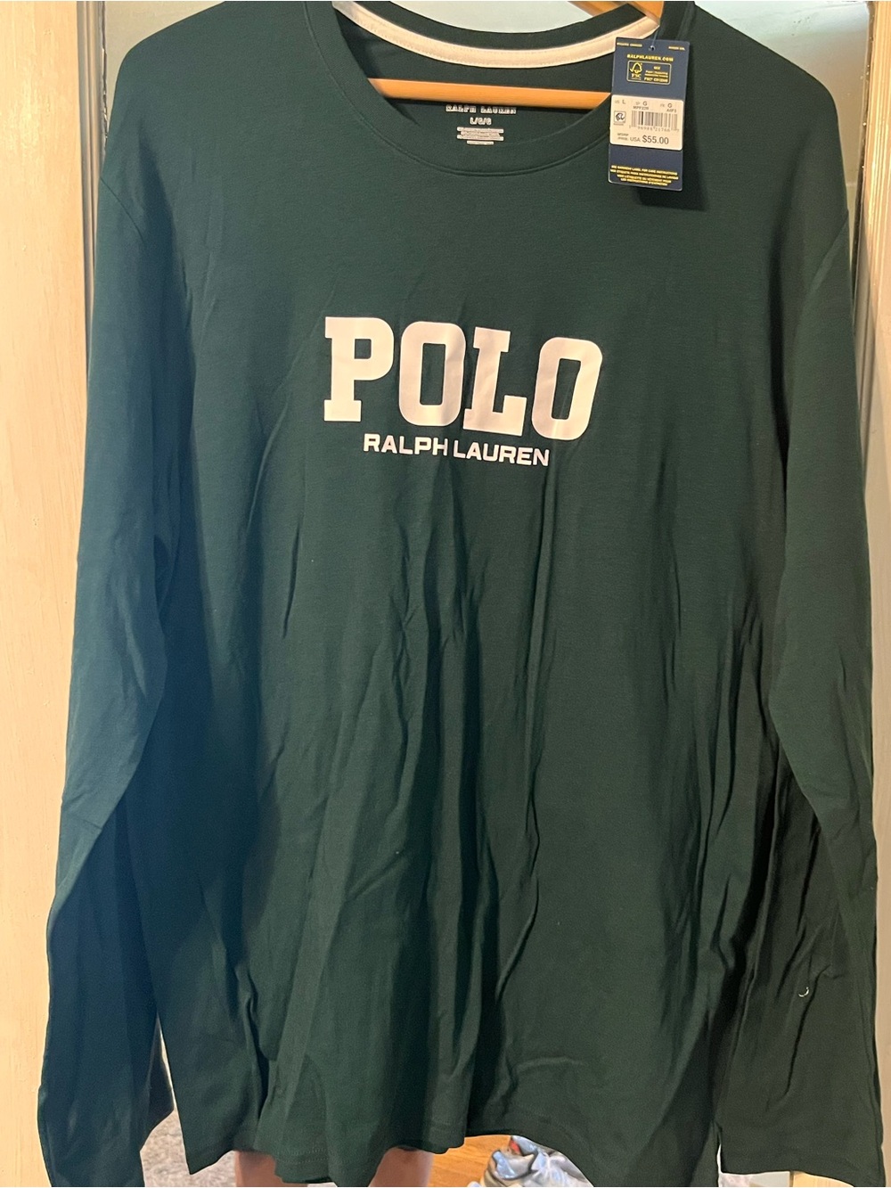 Ralph Lauren Dark Green Tee with White POLO Logo